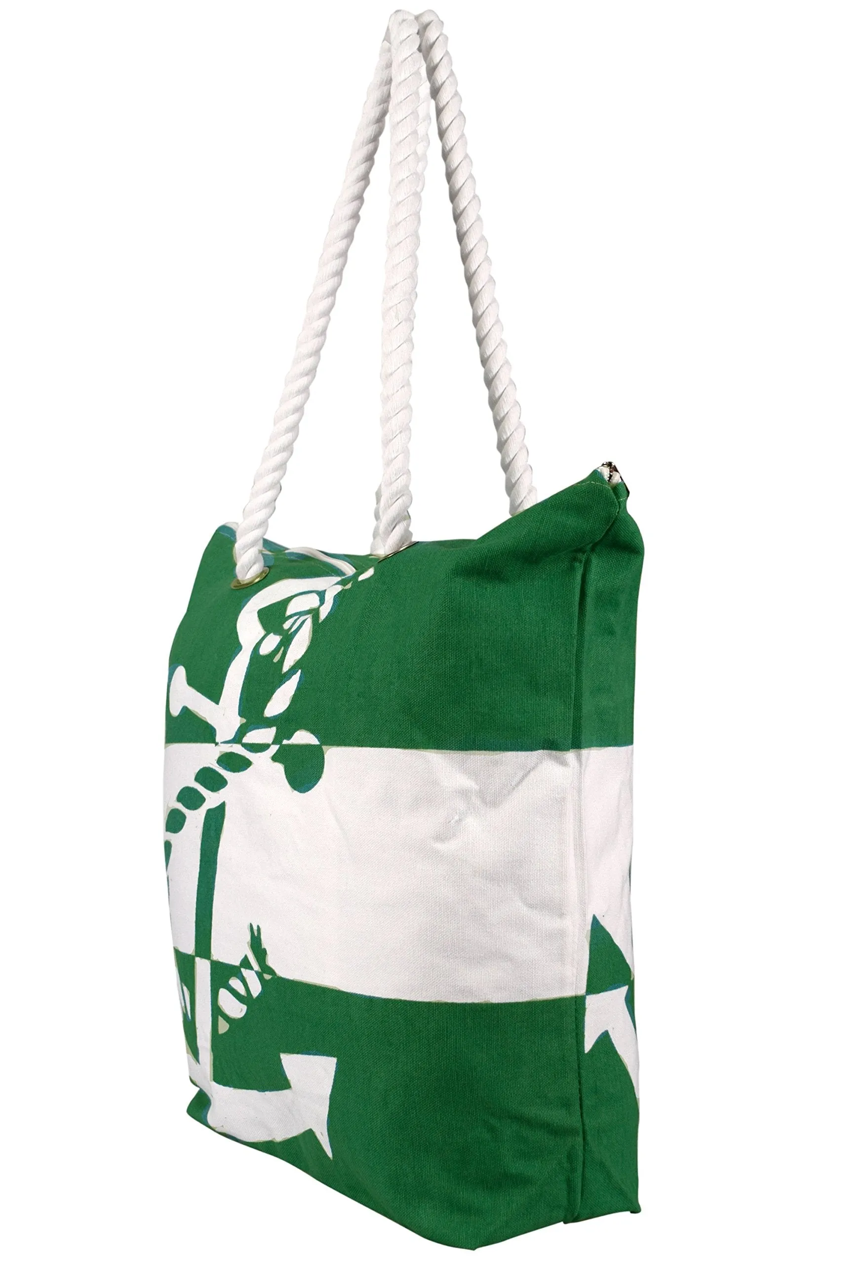 100% Cotton Anchor Print Canvas Beach Tote