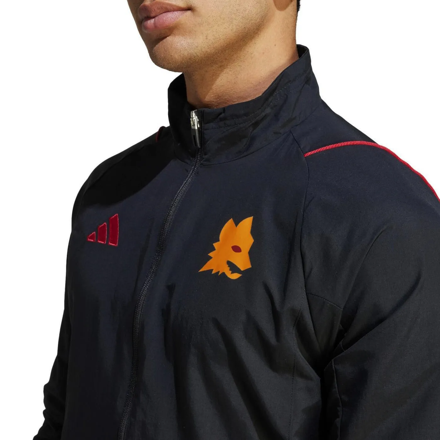 AS Roma black presentation Soccer tracksuit 2023/24 - Adidas