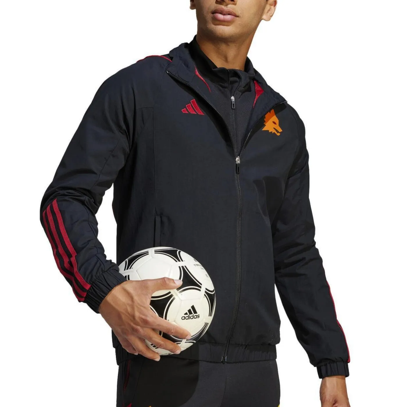 AS Roma black presentation Soccer tracksuit 2023/24 - Adidas