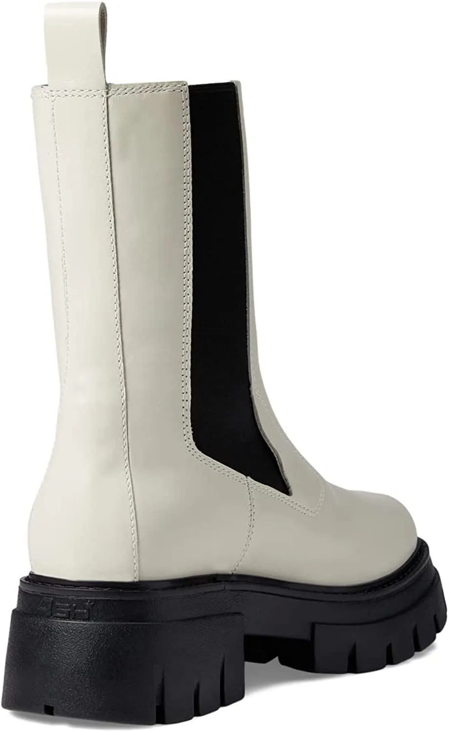 Ash Loud Tofu Pull On White Leather Lug Sole  High Rise Chelsea Platform Boots