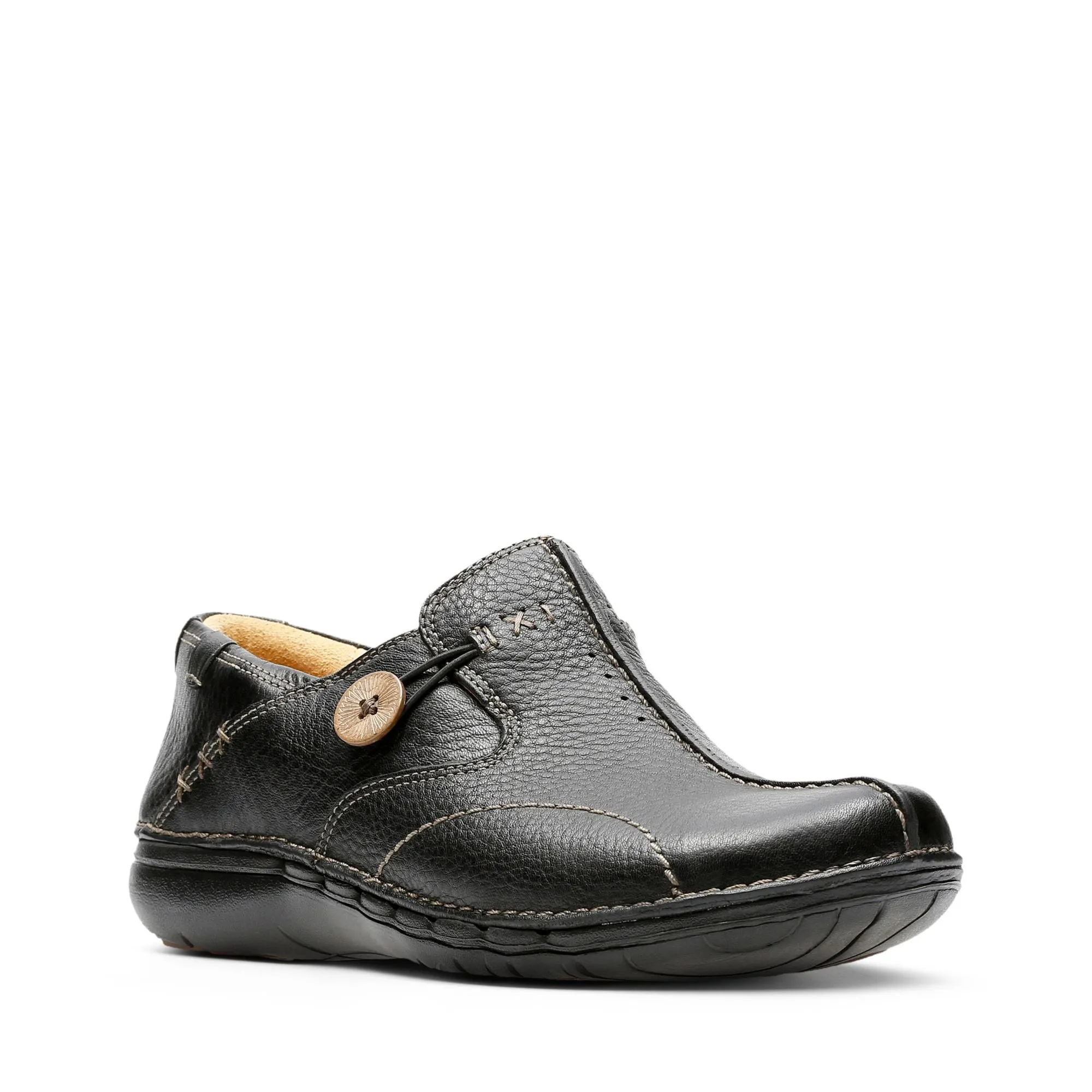 Clarks Un Loop Black Leather