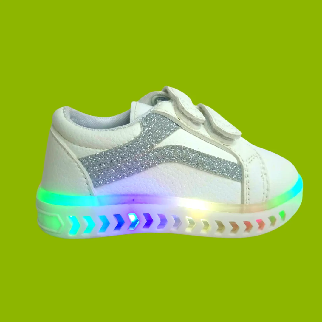 L255 Silver LED Lighted Shoes (1-6y)