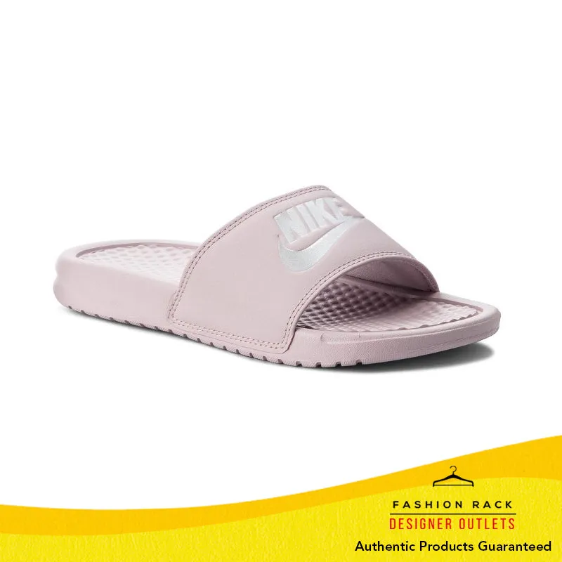 Nike Women's Benassi JDI Slide ParticleRose/MetallicSilver