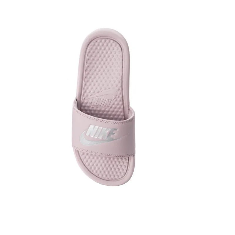 Nike Women's Benassi JDI Slide ParticleRose/MetallicSilver