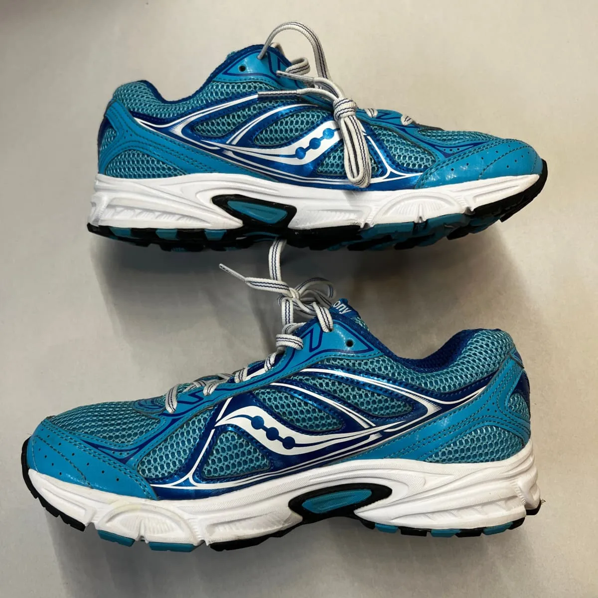 SAUCONY Women's Grid Cohesion 7 -Blue/White- Running Shoe Size 8.5M - Preowned